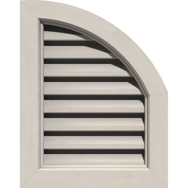 Ekena Millwork Quarter Round Top Right Western Red Cedar Gable Vent w/Brick Mould Face Frame, 09"W x 20"H GVWQR09X2000SFPWR - main